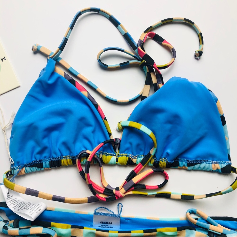 Mara Hoffman Plaid Mustard String Bikini Set - Picture 7 of 8